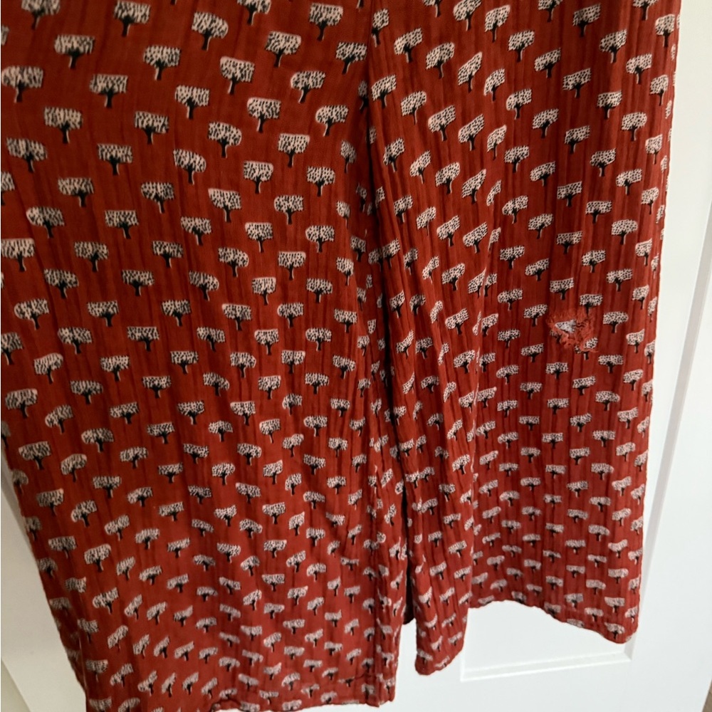 Chic Red Patterned Jumpsuit - image 3